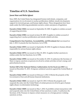 Timeline of U.S. Sanctions