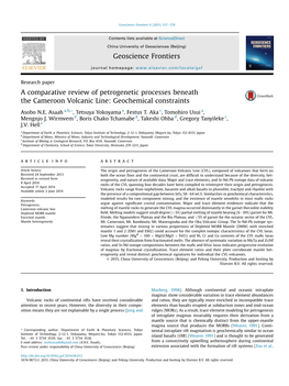 Cameroon Volcanic Line: Geochemical Constraints