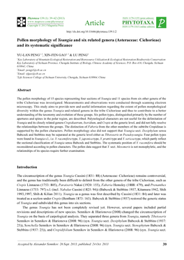 Pollen Morphology of Youngia and Six Related Genera (Asteraceae: Cichorieae) and Its Systematic Significance