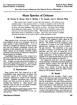 Mass Spectra of Octanes by Evelyn G