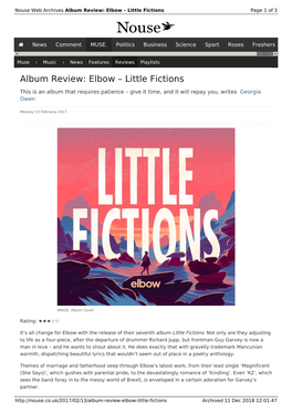 Album Review: Elbow – Little Fictions | Nouse