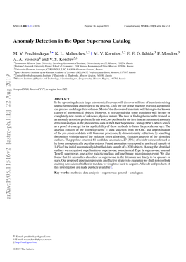 Anomaly Detection in the Open Supernova Catalog