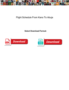 Flight Schedule from Kano to Abuja