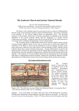 The Lutheran Church and Latvian National Identity