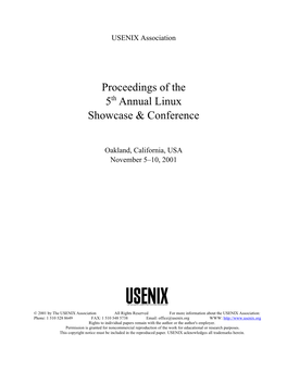 Proceedings of the 5 Annual Linux Showcase & Conference
