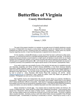 Butterflies of Virginia Checklist