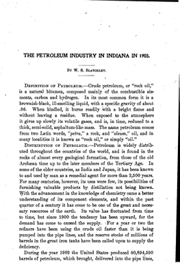 The Petroleum Industry in Indiana in 1903