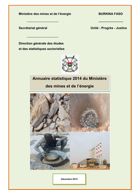 Annuaire Statistique 2014 Du Ministère Des Mines Et De L'énergie
