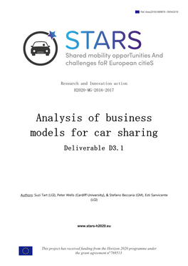 D3.1 Analysis of Business Models for Car Sharing