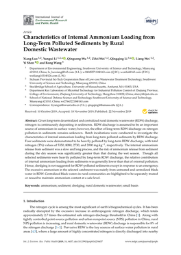 Characteristics of Internal Ammonium Loading from Long-Term Polluted Sediments by Rural Domestic Wastewater