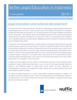 Better Legal Education in Indonesia