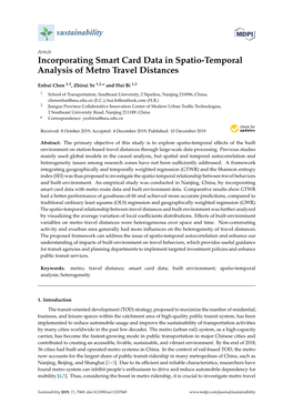 Incorporating Smart Card Data in Spatio-Temporal Analysis of Metro Travel Distances