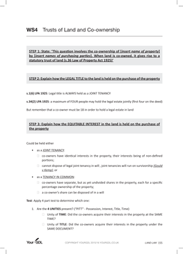 WS4 Trusts of Land and Co-Ownership