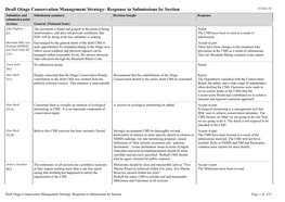 Draft Otago Conservation Management Strategy: Response To