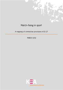 Match-Fixing in Sport