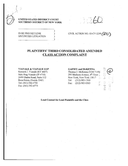 Pro Net Link Corporation Securities Litigation 03-CV-02298-Plaintiffs