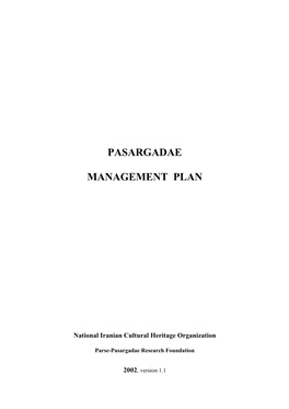 Pasargadae Management Plan