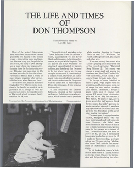 'Ihe Life and Times Don Thompson