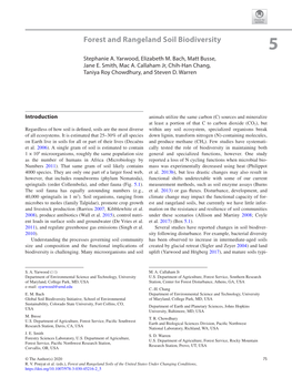 Forest and Rangeland Soil Biodiversity 5 Stephanie A