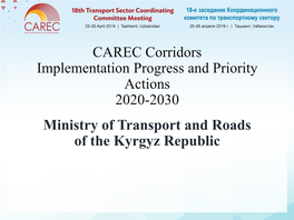 Kyrgyz Republic Investment Projects in Road Sector