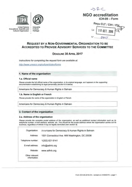 G.·C NGO Accreditation ICH-09 - Form