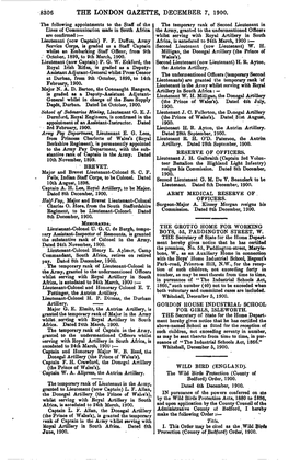 The London Gazette, December 7, 1900