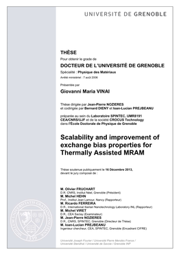 Scalability and Improvement of Exchange Bias Properties for Thermally Assisted MRAM