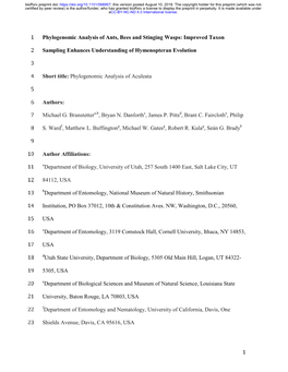 Improved Taxon Sampling Enhances Understanding Of