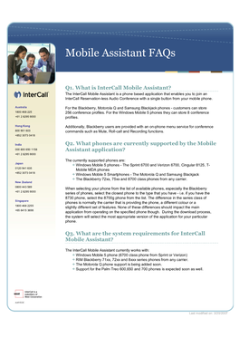 Mobile Assistant Faqs