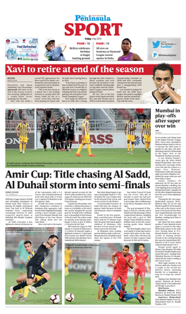 Title Chasing Al Sadd, Al Duhail Storm Into Semi-Finals