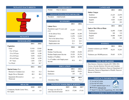 Contact Information Nunavut Food Price Survey Note to Readers Demography Language Government Economy Health Education Justice Nu