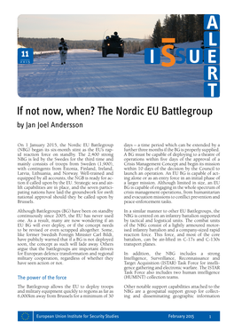 If Not Now, When? the Nordic EU Battlegroup by Jan Joel Andersson