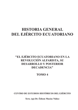 Historia General Del Ejército Ecuatoriano