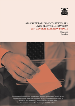 Report of the All-Party Parliamentary Inquiry Into Electoral Conduct