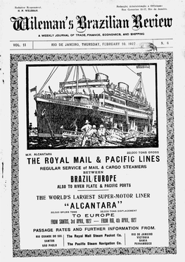 THE ROYAL MAIL & PACIFIC LINES Brazil/EUROPE 