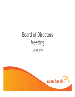 Board of Directors Meeting