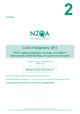 Level 2 Geography (91243) 2013