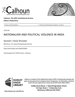 Nationalism and Political Violence in India