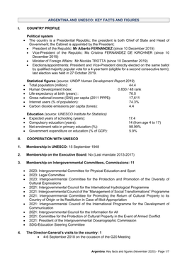 Argentina and Unesco: Key Facts and Figures I