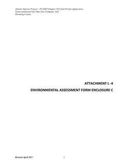 Attachment L -4 Environmental Assessment Form Enclosure C