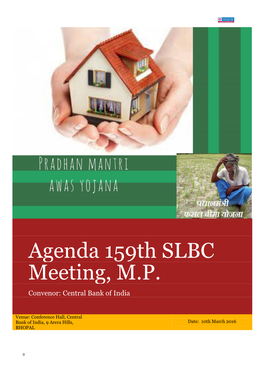 Agenda 159Th SLBC Meeting, M.P. Convenor: Central Bank of India