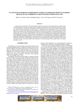 35. Changes in Kerogen Composition Across an Oxidation Front in Madeira Abyssal Plain Turbidites As Revealed by Pyrolysis Gc-Ms1