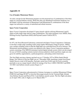 Appendix 14.1 Use of Surplus Minuteman Motors