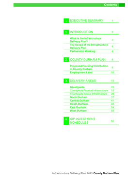 Infrastructure Delivery Plan 2013 County Durham Plan Executive Summary