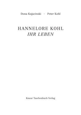 Hannelore Kohl Ihr Leben