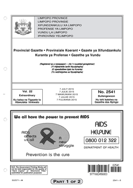 Limpopo 2015-16 Gazette for Transfers to Schools, Hospitals