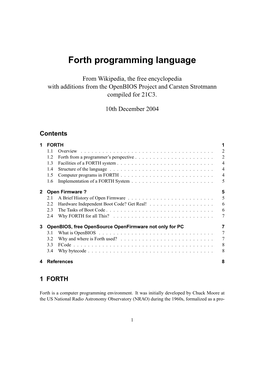 Forth Programming Language