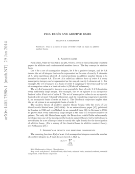 Arxiv:1401.7598V1 [Math.NT]