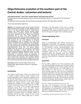 Oligo-Holocene Evolution of the Southern Part of the Central Andes: Volcanism and Tectonic