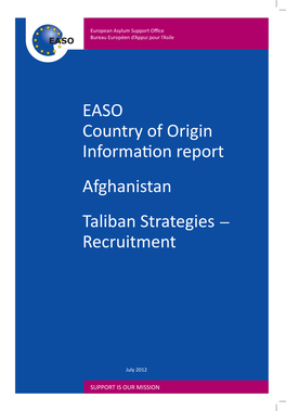 Easo Country of Origin Information Report Afghanistan Taliban Strategies